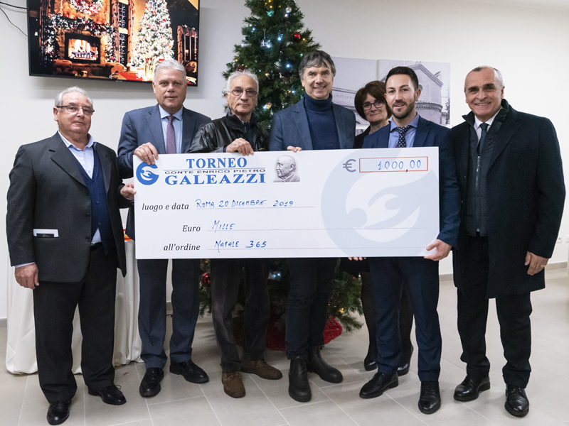 Assegno lotteria beneficenza Natale 365 Torneo Galeazzi 2019